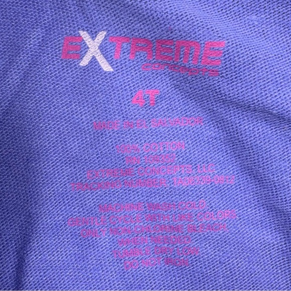 NWT Kids' Glow-in-the-Dark Skeleton Black & Purple Layered Tee | Size 4T - Picture 4 of 5